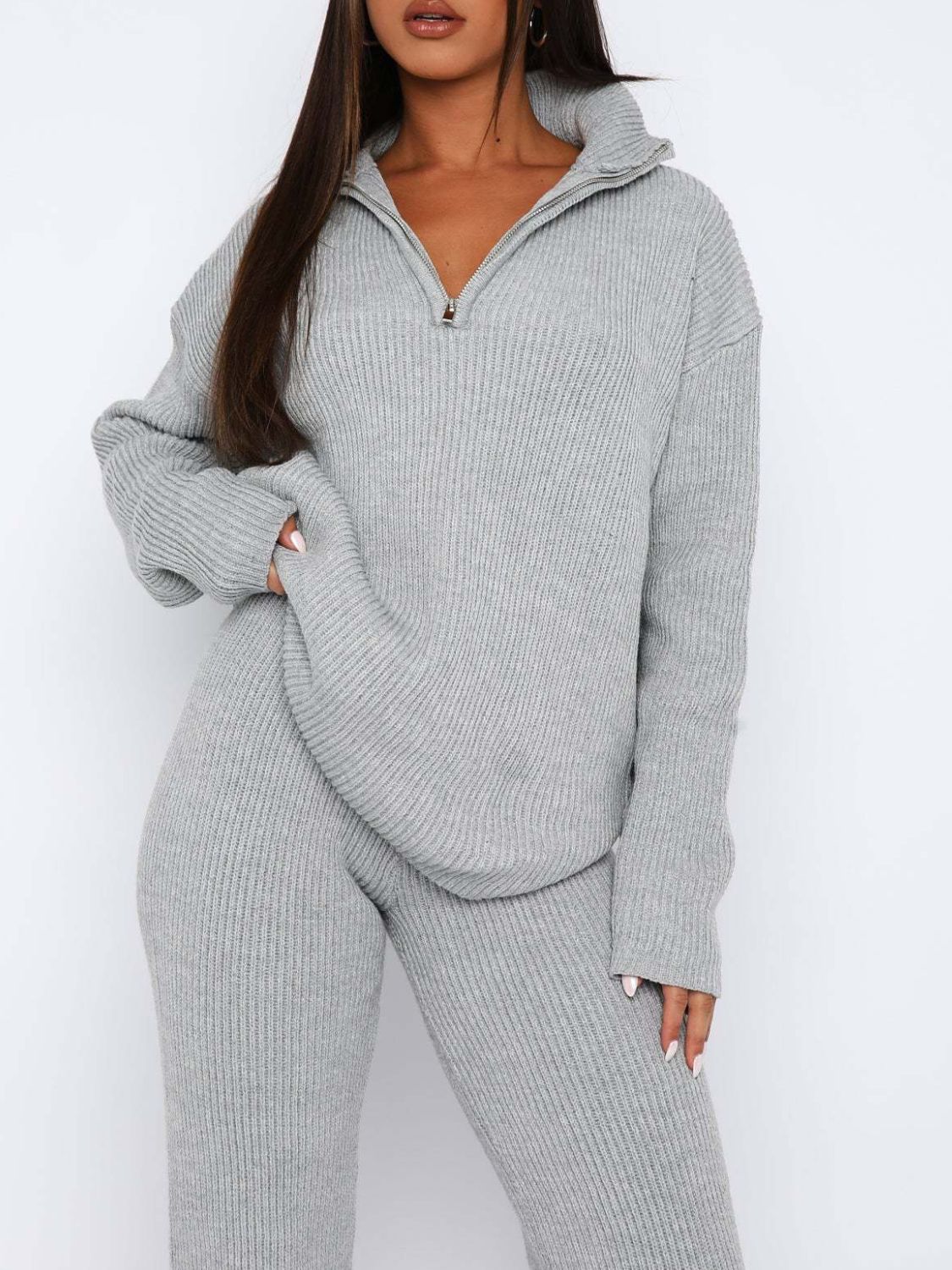 Fable Essentials Quarter Zip Long Sleeve Top and Pants Set