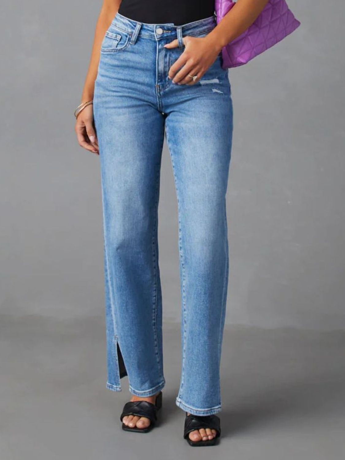 Fable & Fringe High Rise Slit Jeans